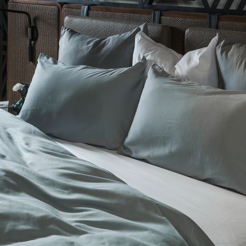 PARURE HOUSSE DE COUETTE COTONELLE VERT EAU