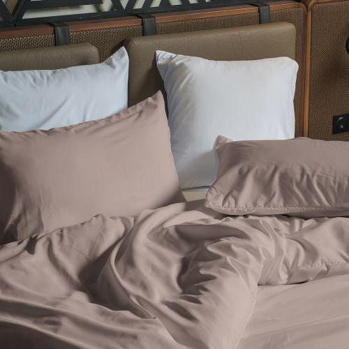 PARURE HOUSSE DE COUETTE COTONELLE BEIGE FONCE