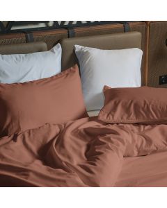 PARURE HOUSSE DE COUETTE COTONELLE TERRACOTTA