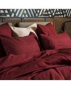 PARURE HOUSSE DE COUETTE COTONELLE GRENAT