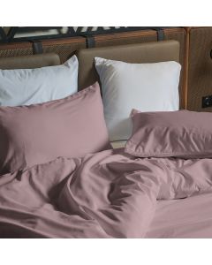 PARURE HOUSSE DE COUETTE COTONELLE ROSE DE BOIS