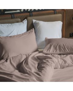 PARURE HOUSSE DE COUETTE COTONELLE BEIGE FONCE